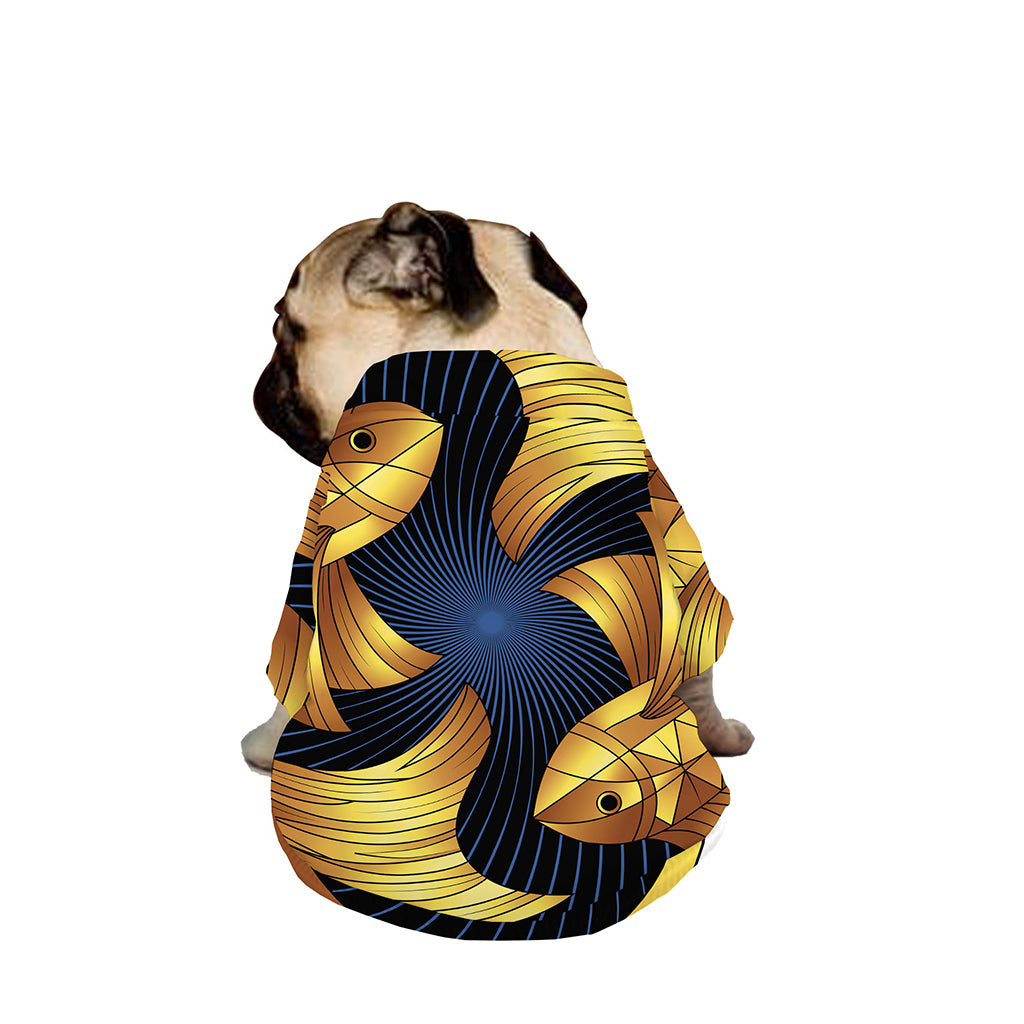 Golden Pisces Zodiac Sign Print Dog Zip Up Jacket