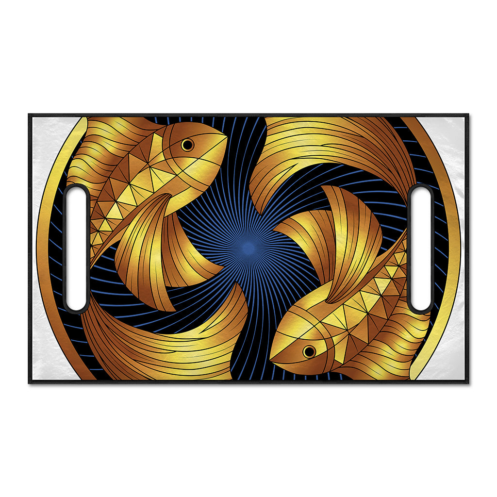 Golden Pisces Zodiac Sign Print Golf Cart Seat Cover
