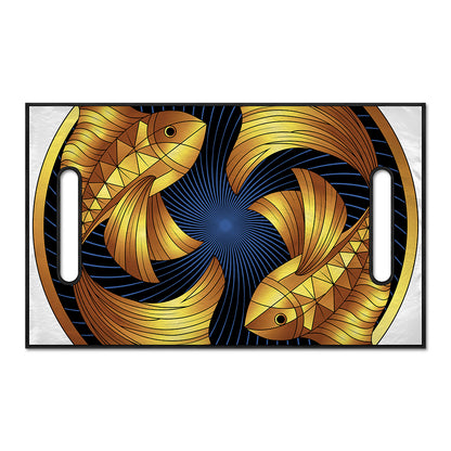 Golden Pisces Zodiac Sign Print Golf Cart Seat Cover