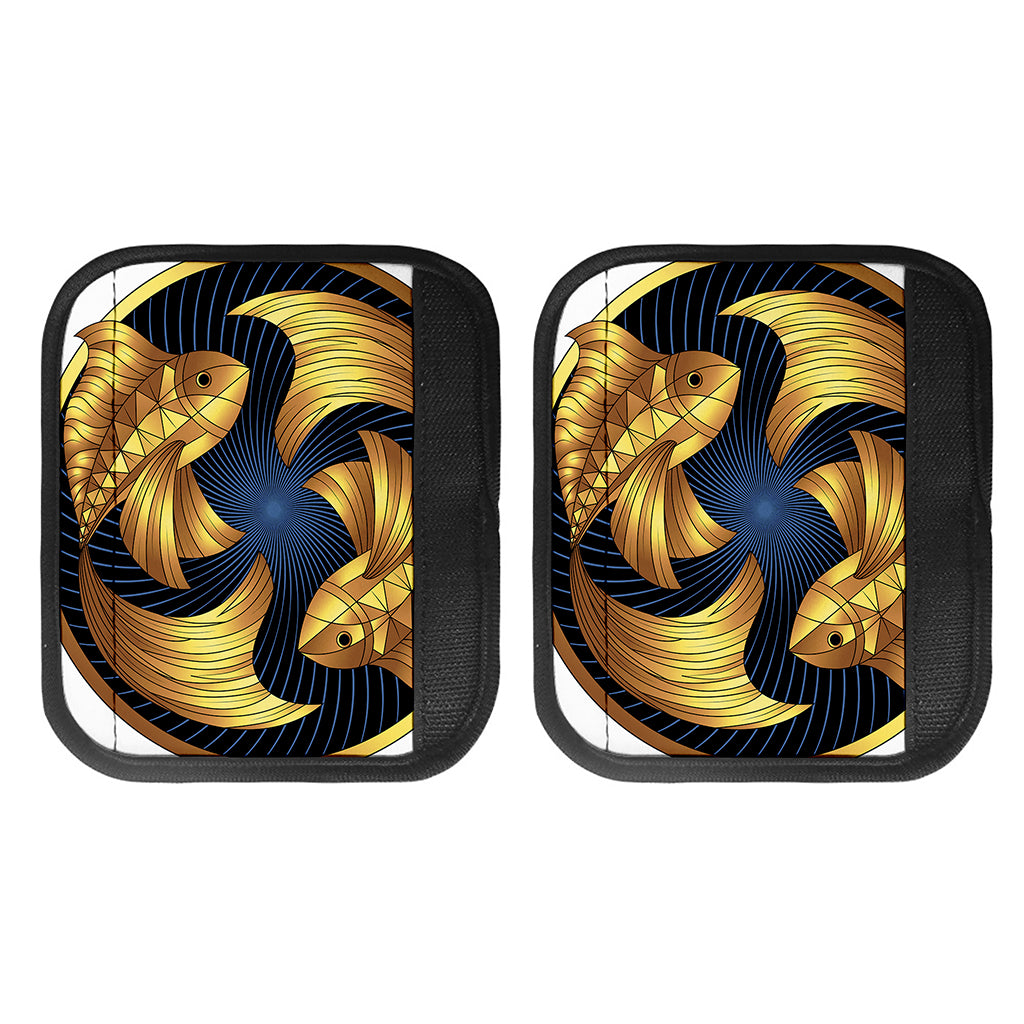 Golden Pisces Zodiac Sign Print Handle Covers