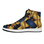 Golden Pisces Zodiac Sign Print High Top Leather Sneakers