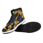 Golden Pisces Zodiac Sign Print High Top Leather Sneakers