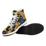 Golden Pisces Zodiac Sign Print High Top Leather Sneakers