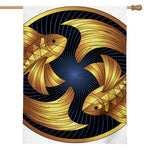 Golden Pisces Zodiac Sign Print House Flag