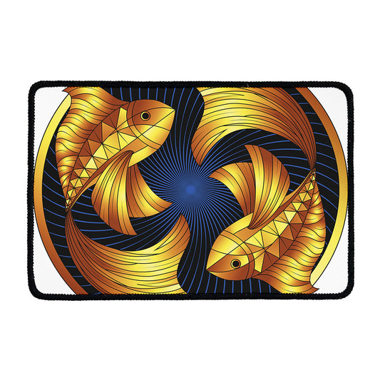 Golden Pisces Zodiac Sign Print Kitchen Mat