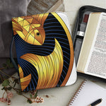 Golden Pisces Zodiac Sign Print Leather Bible Cover