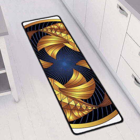 Golden Pisces Zodiac Sign Print Long Kitchen Mat