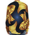 Golden Pisces Zodiac Sign Print Long Sleeve Baseball Jersey