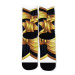 Golden Pisces Zodiac Sign Print Long Socks