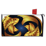 Golden Pisces Zodiac Sign Print Mailbox Cover