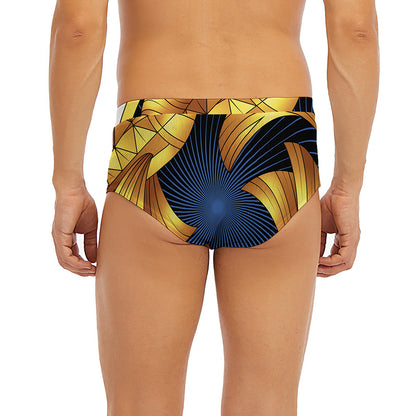 Golden Pisces Zodiac Sign Print Men's Briefs