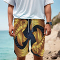 Golden Pisces Zodiac Sign Print Men's Cargo Shorts