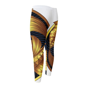 Golden Pisces Zodiac Sign Print Men's Compression Pants