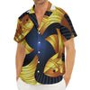 Golden Pisces Zodiac Sign Print Men's Deep V-Neck Shirt