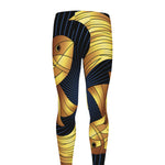 Golden Pisces Zodiac Sign Print Men's leggings