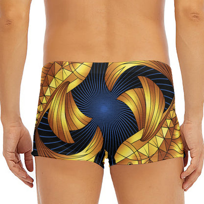 Golden Pisces Zodiac Sign Print Men's Short Boxer Briefs