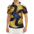 Golden Pisces Zodiac Sign Print Men's Short Sleeve Rash Guard