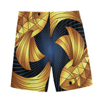 Golden Pisces Zodiac Sign Print Men's Sports Shorts