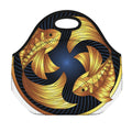 Golden Pisces Zodiac Sign Print Neoprene Lunch Bag