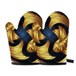 Golden Pisces Zodiac Sign Print Oven Mitts
