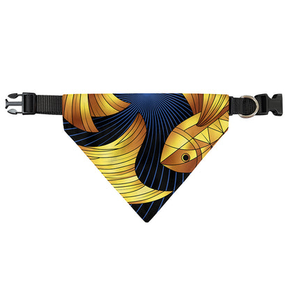 Golden Pisces Zodiac Sign Print Over The Collar Dog Bandana