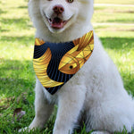 Golden Pisces Zodiac Sign Print Over The Collar Dog Bandana