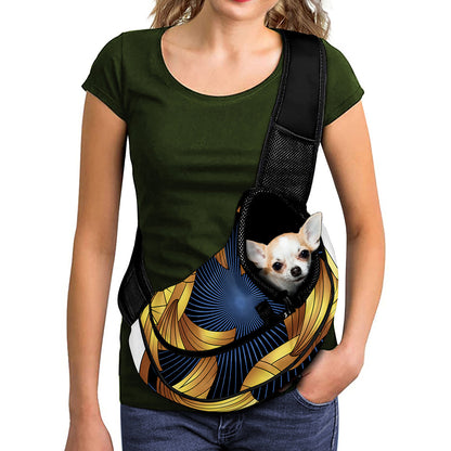 Golden Pisces Zodiac Sign Print Pet Sling Carrier