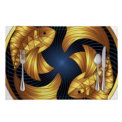 Golden Pisces Zodiac Sign Print Placemat