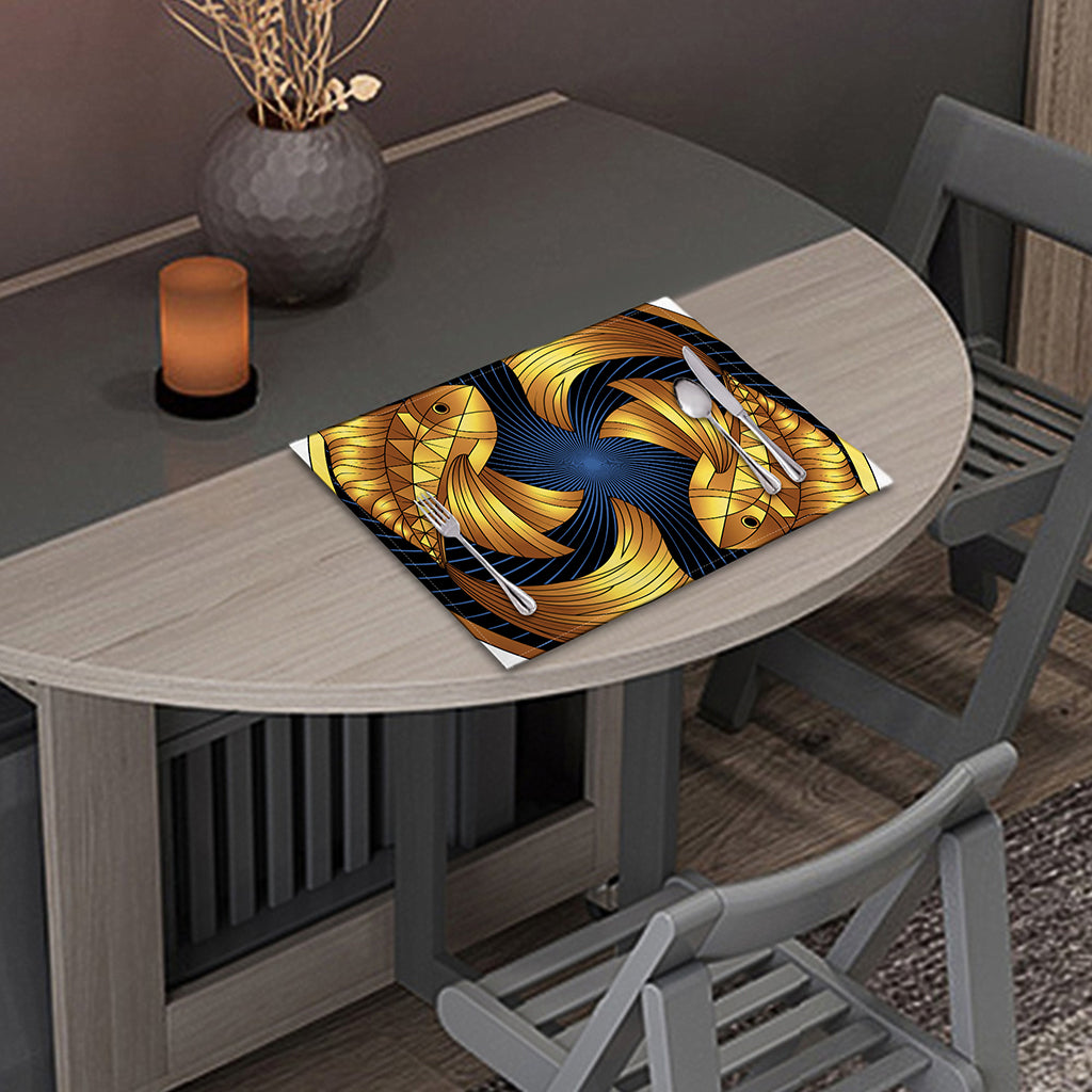 Golden Pisces Zodiac Sign Print Placemat