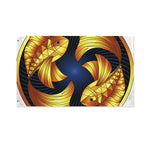 Golden Pisces Zodiac Sign Print Polyester Flag