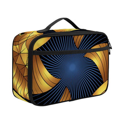 Golden Pisces Zodiac Sign Print Portable Lunch Bag