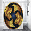 Golden Pisces Zodiac Sign Print Premium Shower Curtain