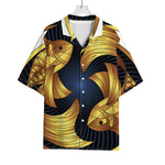 Golden Pisces Zodiac Sign Print Rayon Hawaiian Shirt