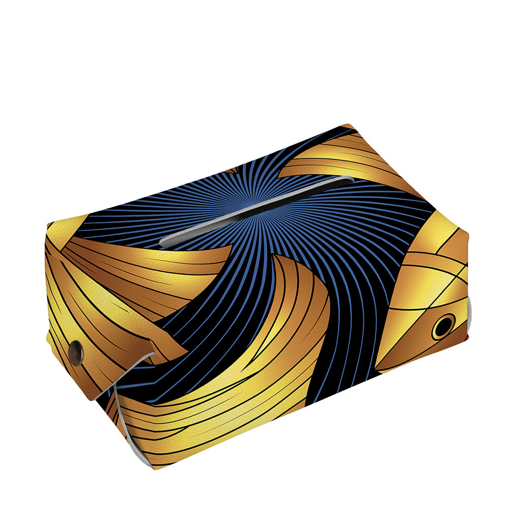 Golden Pisces Zodiac Sign Print Rectangle Tissue Box Cover