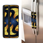 Golden Pisces Zodiac Sign Print Refrigerator Handle Covers