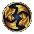 Golden Pisces Zodiac Sign Print Round Floor Mat
