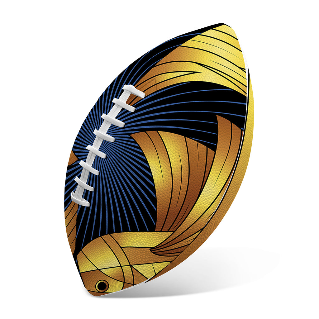 Golden Pisces Zodiac Sign Print Rugby Ball