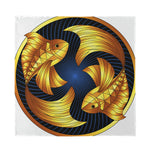 Golden Pisces Zodiac Sign Print Silk Bandana