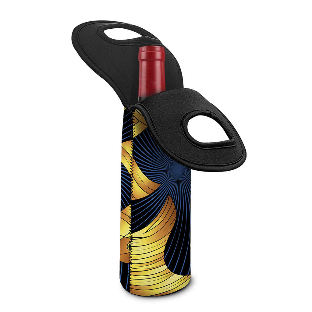 Golden Pisces Zodiac Sign Print Single Neoprene Wine Tote