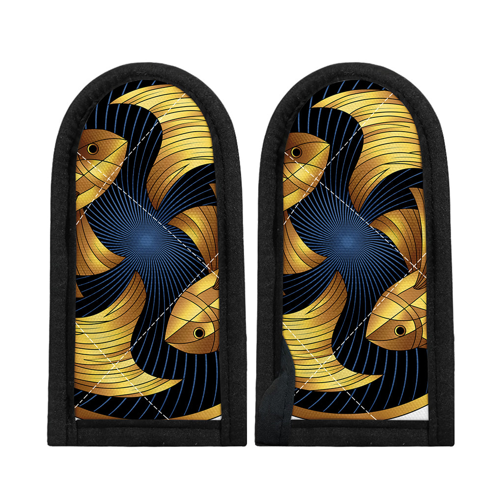 Golden Pisces Zodiac Sign Print Skillet Handle Cover
