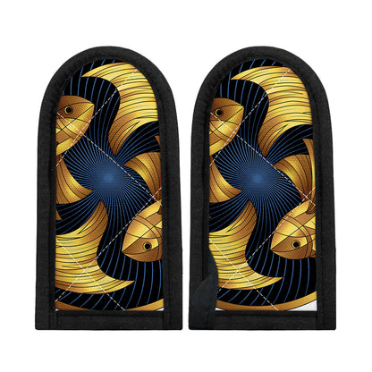 Golden Pisces Zodiac Sign Print Skillet Handle Cover