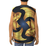 Golden Pisces Zodiac Sign Print Sleeveless Baseball Jersey