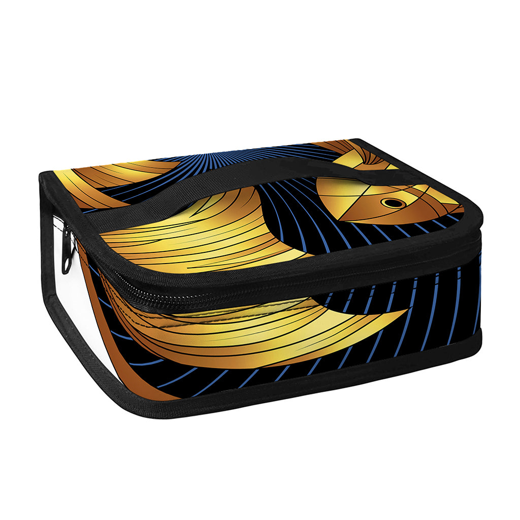 Golden Pisces Zodiac Sign Print Small Lunch Bag