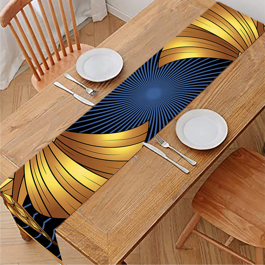 Golden Pisces Zodiac Sign Print Table Runner