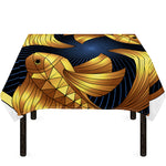 Golden Pisces Zodiac Sign Print Tablecloth