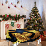 Golden Pisces Zodiac Sign Print Tablecloth