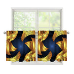 Golden Pisces Zodiac Sign Print Tier Curtains