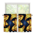 Golden Pisces Zodiac Sign Print Tier Curtains