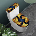 Golden Pisces Zodiac Sign Print Toilet Lid And Tank Cover Set