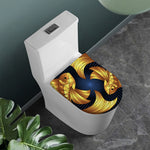 Golden Pisces Zodiac Sign Print Toilet Lid Cover